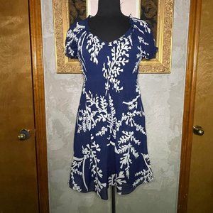 Navy Roush Dress